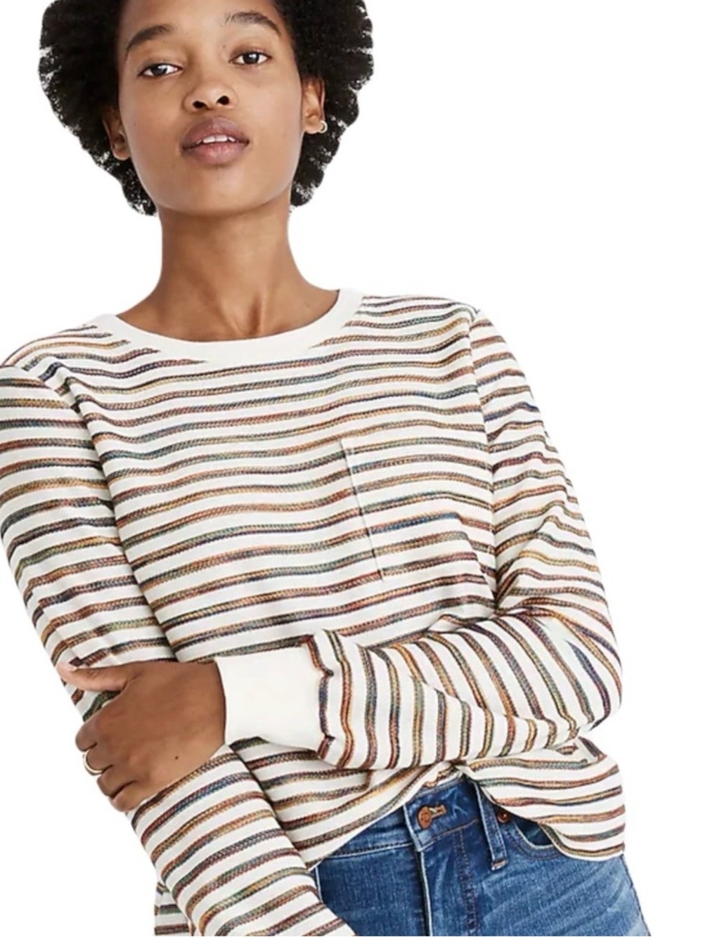 Madewell Striped Crewneck Long Sleeve Top - Multicolor